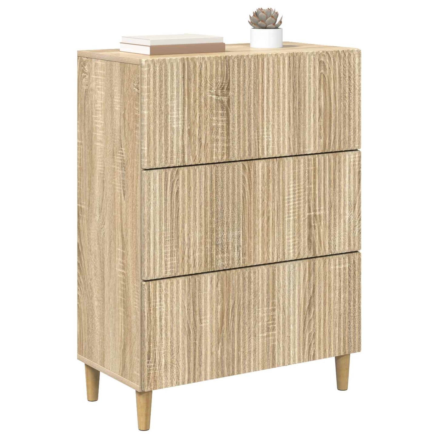 vidaXL Drawer Cabinet Sonoma Oak 66 x 34.5 x 90 cm Engineered Wood