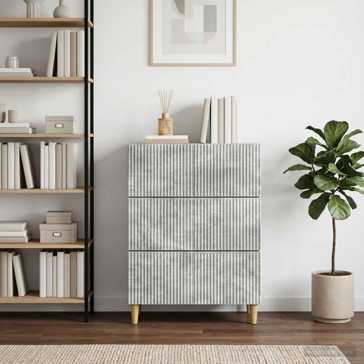 vidaXL Drawer Cabinet Concrete Grey 66 x 34.5 x 90 cm Engineered Wood
