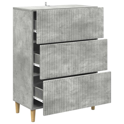vidaXL Drawer Cabinet Concrete Grey 66 x 34.5 x 90 cm Engineered Wood