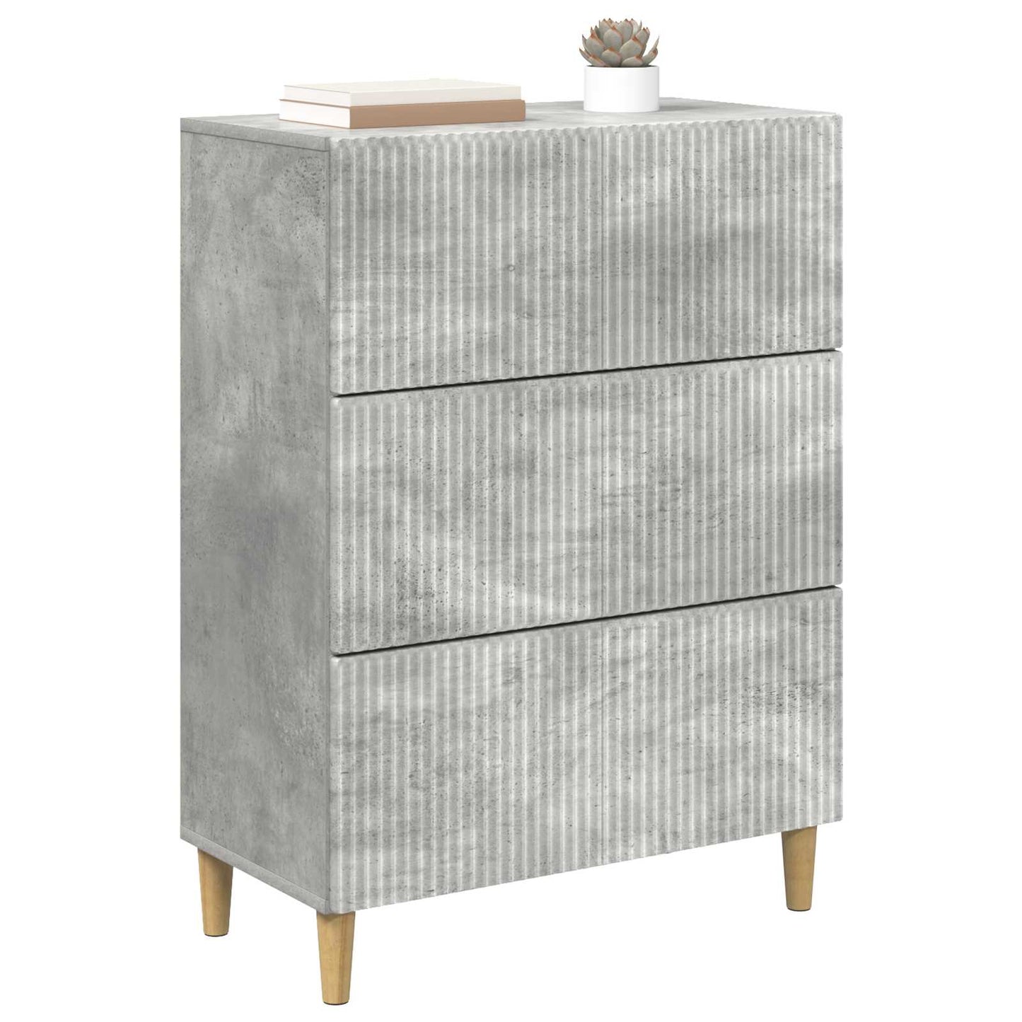 vidaXL Drawer Cabinet Concrete Grey 66 x 34.5 x 90 cm Engineered Wood