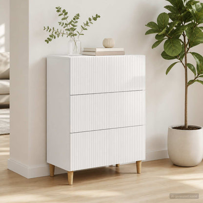 vidaXL Drawer Cabinet High Gloss White 66 x 34.5 x 90 cm