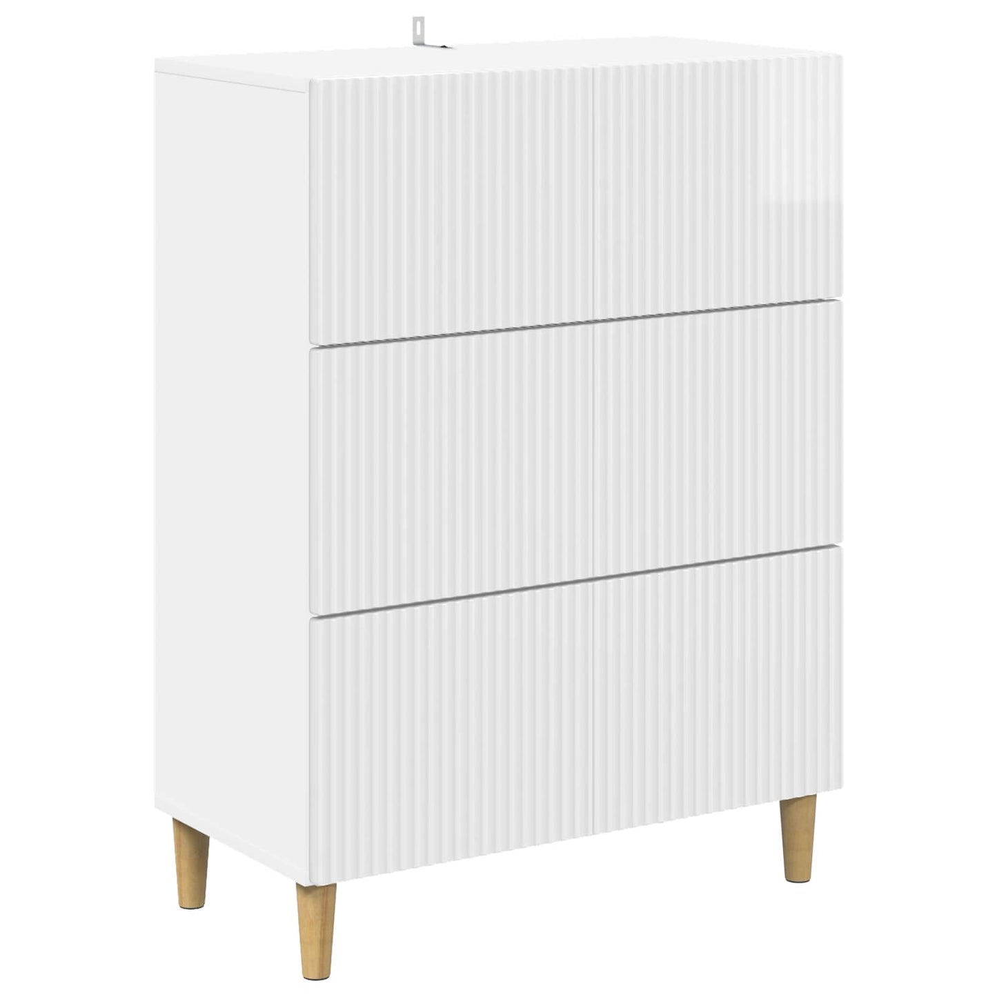 vidaXL Drawer Cabinet High Gloss White 66 x 34.5 x 90 cm
