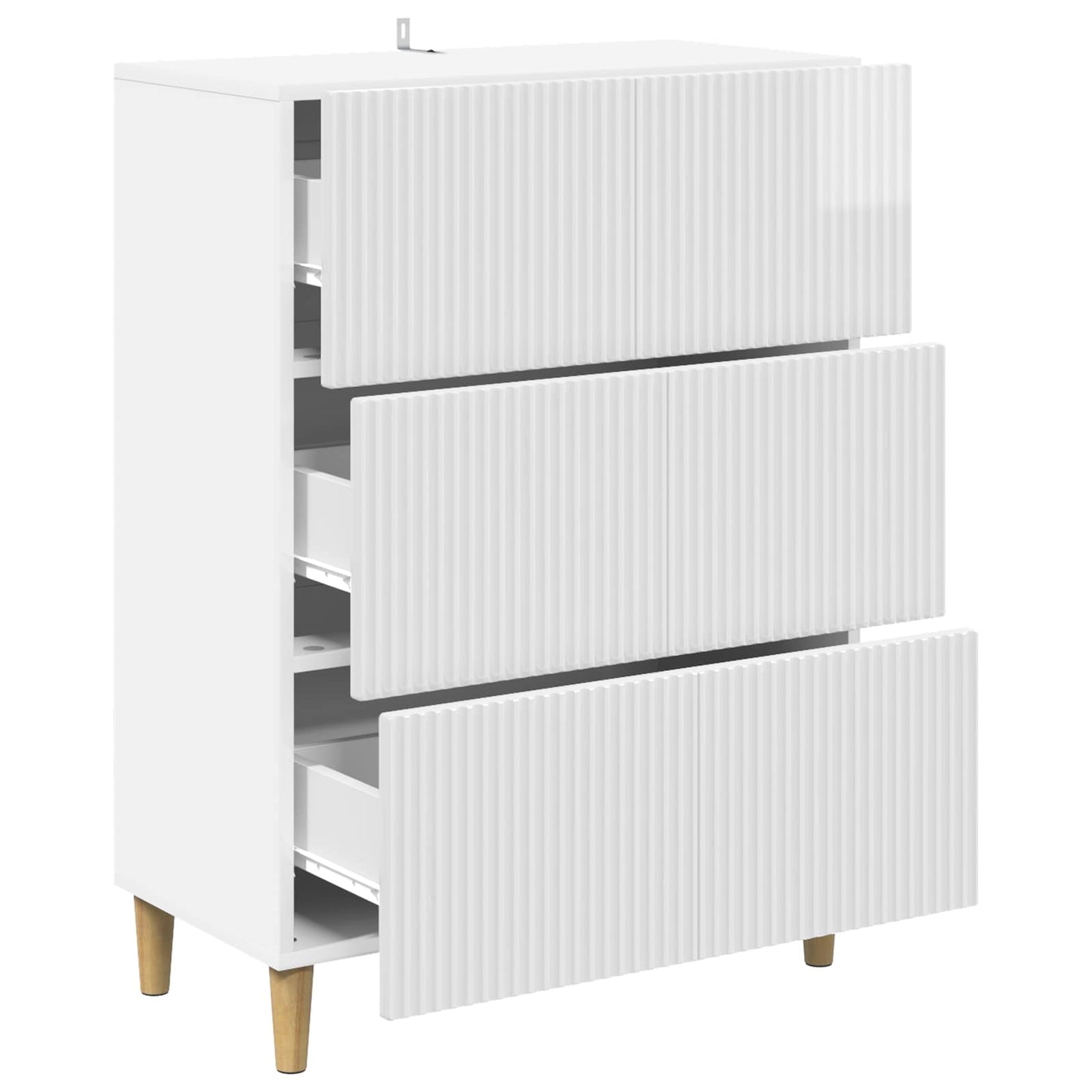 vidaXL Drawer Cabinet High Gloss White 66 x 34.5 x 90 cm