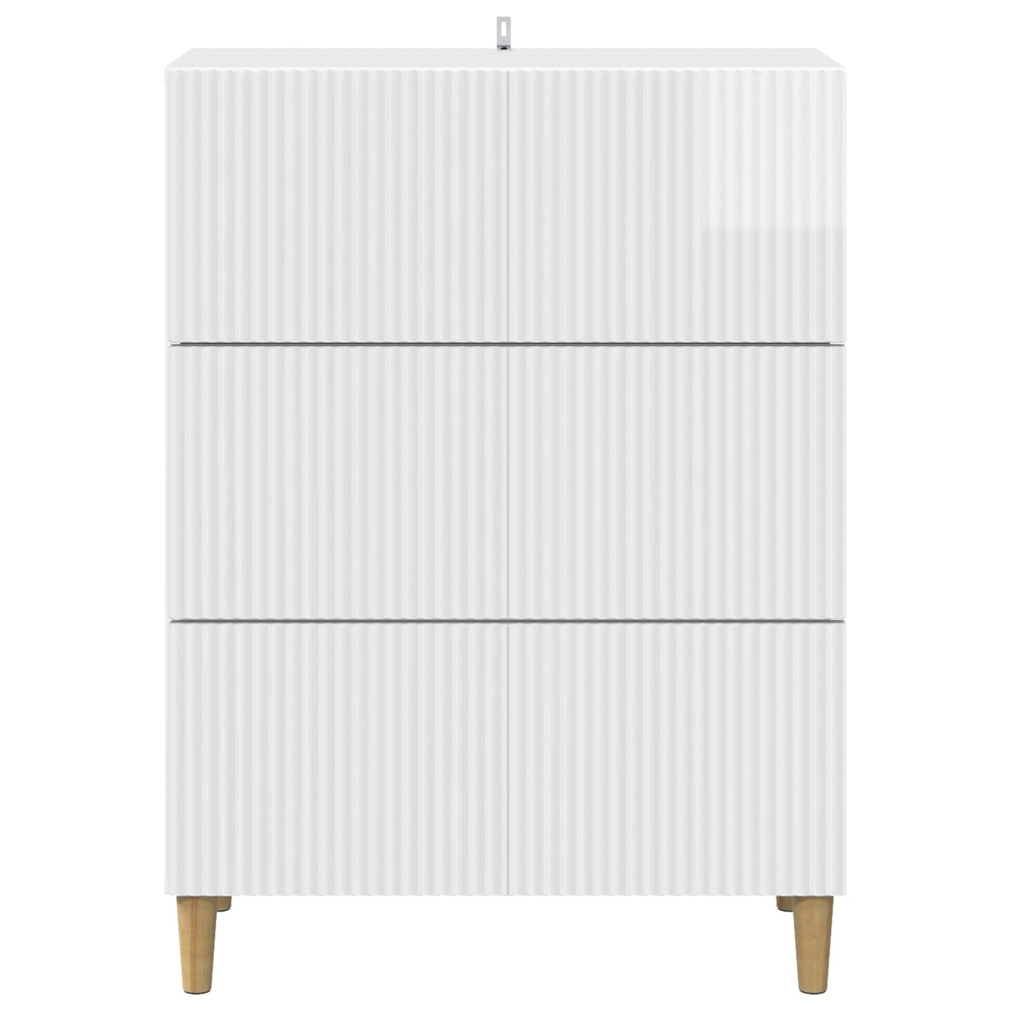 vidaXL Drawer Cabinet High Gloss White 66 x 34.5 x 90 cm