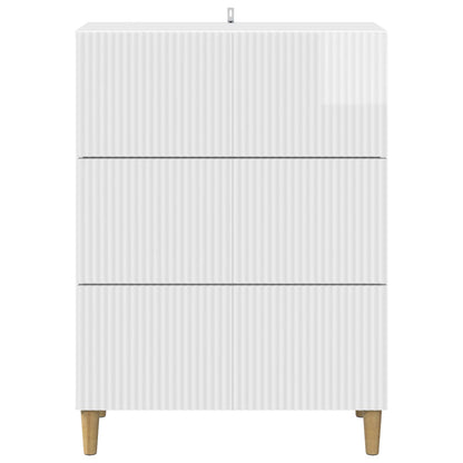 vidaXL Drawer Cabinet High Gloss White 66 x 34.5 x 90 cm