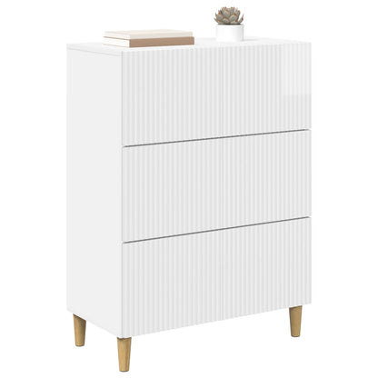 vidaXL Drawer Cabinet High Gloss White 66 x 34.5 x 90 cm