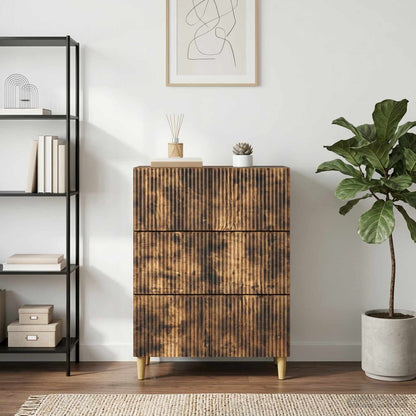 vidaXL Drawer Cabinet Smoked Oak 66 x 34.5 x 90 cm Engineered Wood