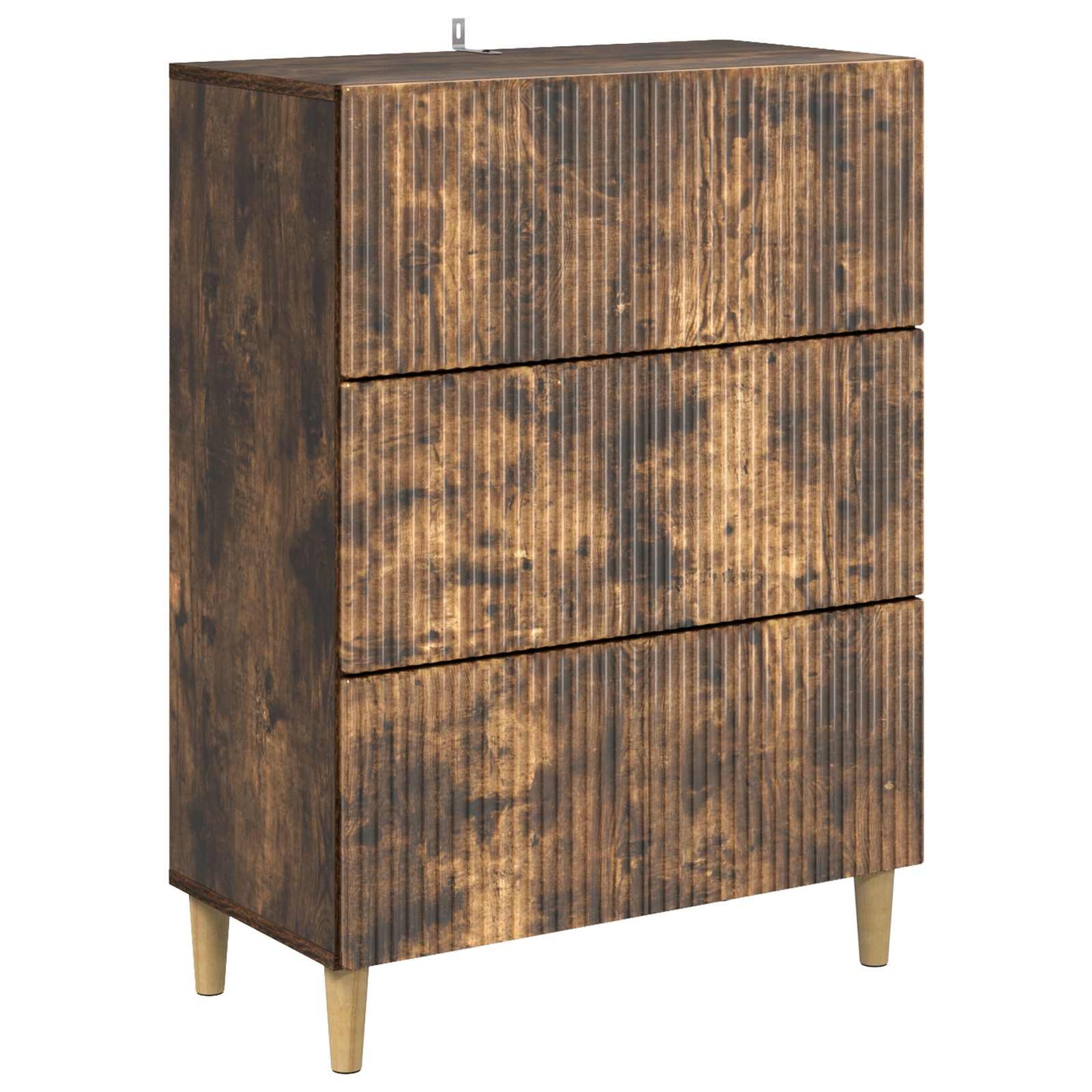 vidaXL Drawer Cabinet Smoked Oak 66 x 34.5 x 90 cm Engineered Wood