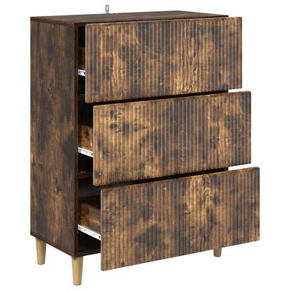 vidaXL Drawer Cabinet Smoked Oak 66 x 34.5 x 90 cm Engineered Wood
