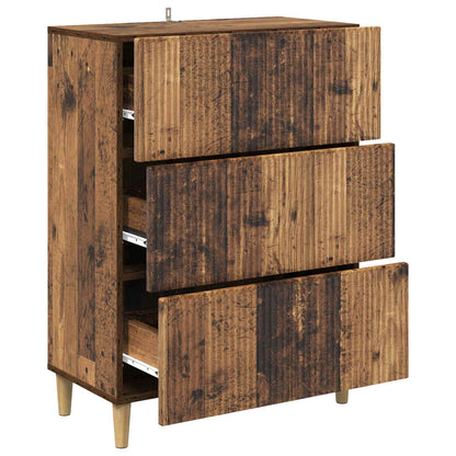 vidaXL Drawer Cabinet Old Wood 66 x 34.5 x 90 cm Engineered Wood