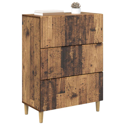 vidaXL Drawer Cabinet Old Wood 66 x 34.5 x 90 cm Engineered Wood