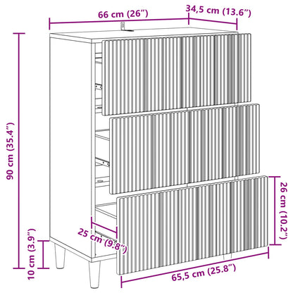 vidaXL Drawer Cabinet Old Wood 66 x 34.5 x 90 cm Engineered Wood