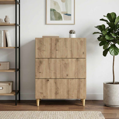 vidaXL Drawer Cabinet 66 x 34.5 x 90 cm Engineered Wood Artisan Oak
