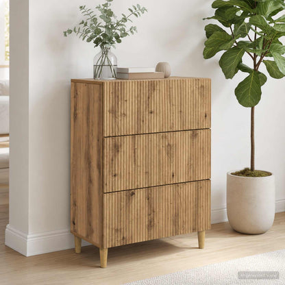 vidaXL Drawer Cabinet 66 x 34.5 x 90 cm Engineered Wood Artisan Oak