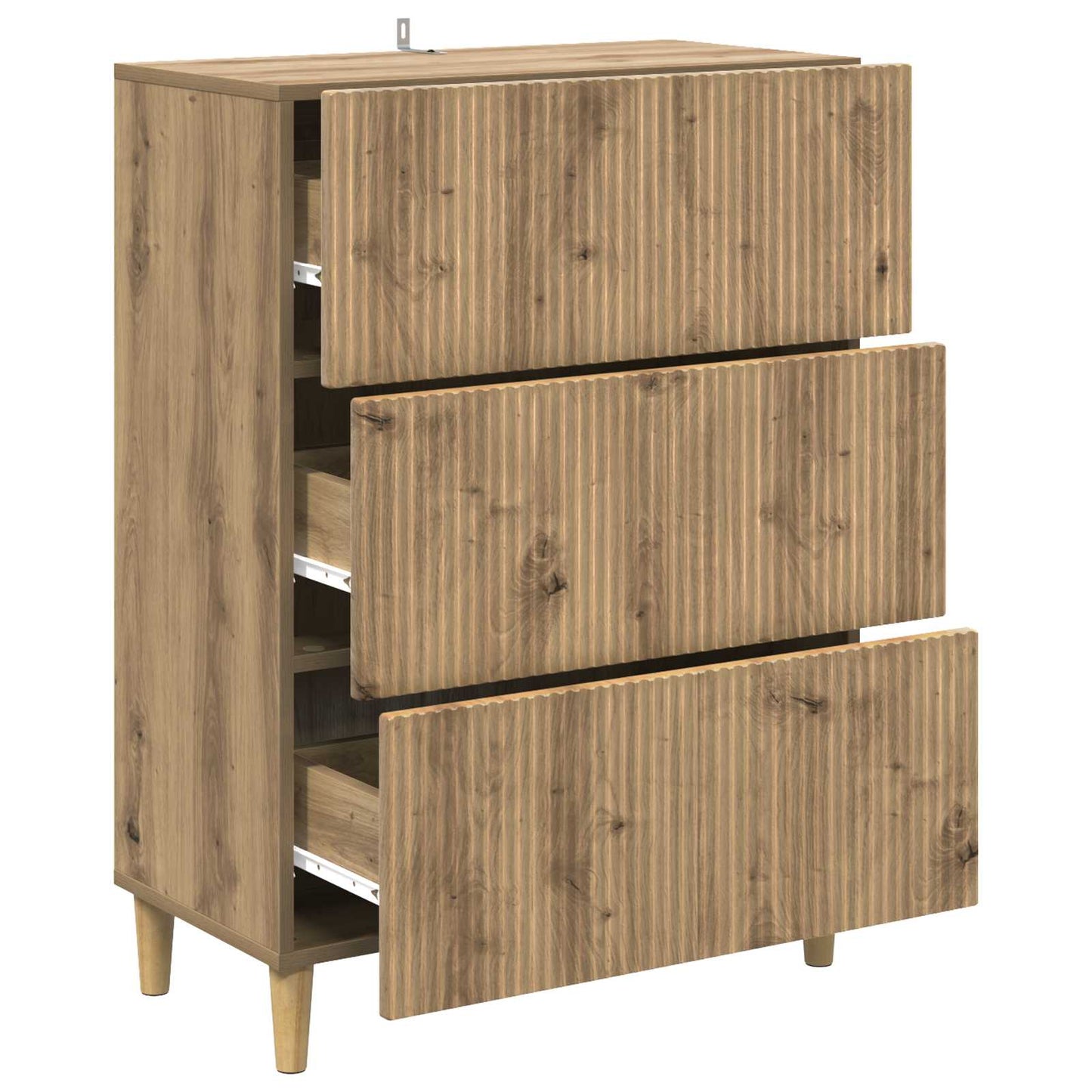 vidaXL Drawer Cabinet 66 x 34.5 x 90 cm Engineered Wood Artisan Oak
