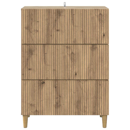 vidaXL Drawer Cabinet 66 x 34.5 x 90 cm Engineered Wood Artisan Oak