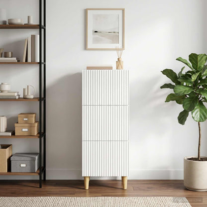 vidaXL Drawer Cabinet White 33 x 34.5 x 90 cm Engineered Wood