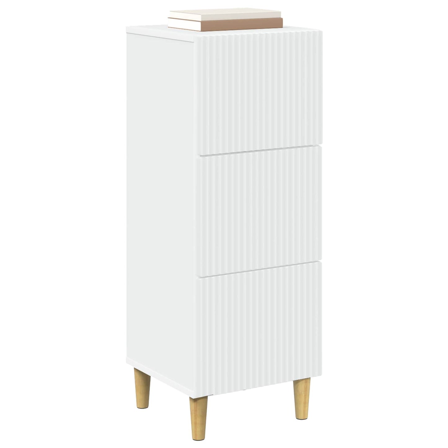 vidaXL Drawer Cabinet White 33 x 34.5 x 90 cm Engineered Wood