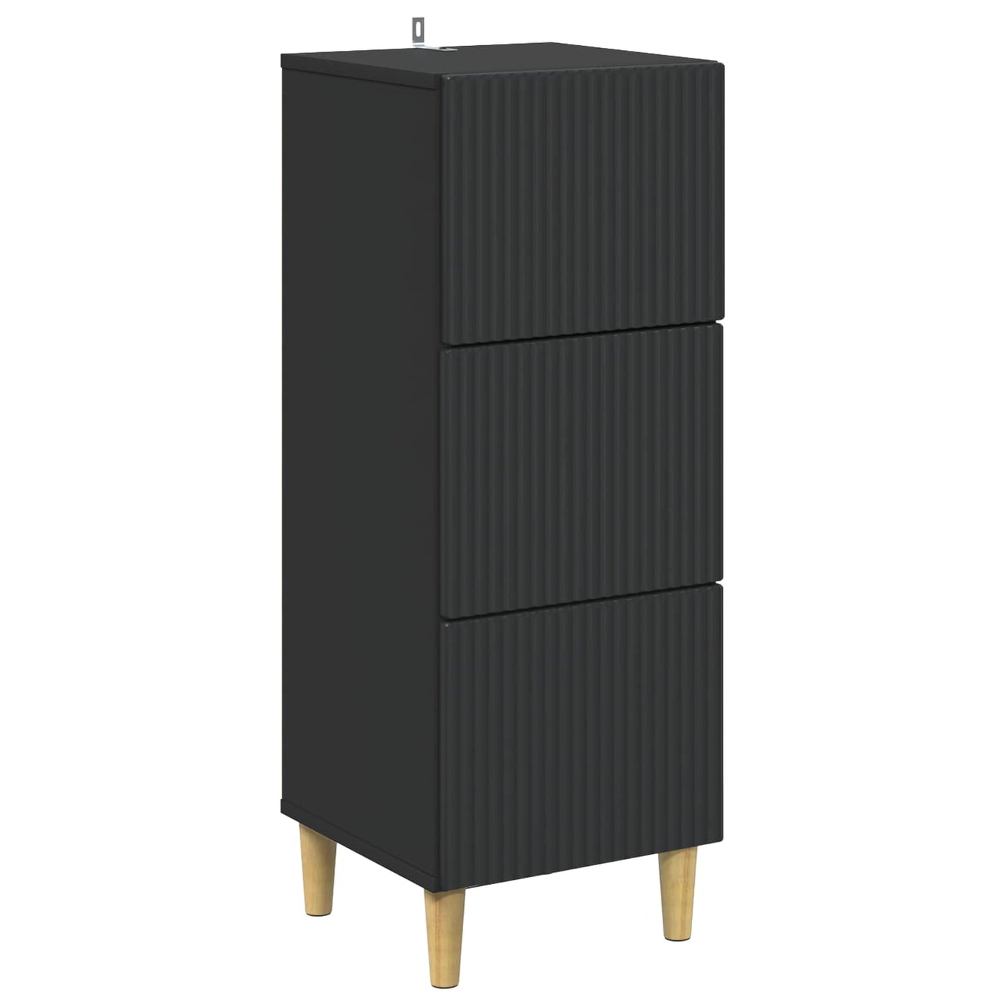 vidaXL Drawer Cabinet Black 33 x 34.5 x 90 cm Engineered Wood