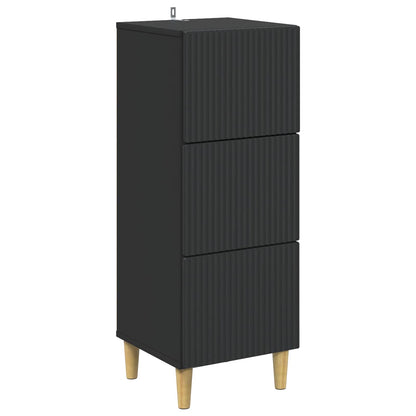 vidaXL Drawer Cabinet Black 33 x 34.5 x 90 cm Engineered Wood