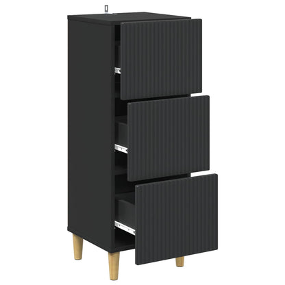 vidaXL Drawer Cabinet Black 33 x 34.5 x 90 cm Engineered Wood