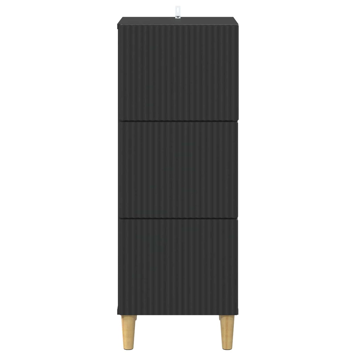 vidaXL Drawer Cabinet Black 33 x 34.5 x 90 cm Engineered Wood