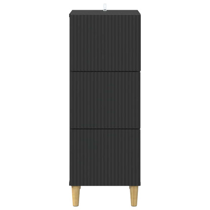 vidaXL Drawer Cabinet Black 33 x 34.5 x 90 cm Engineered Wood