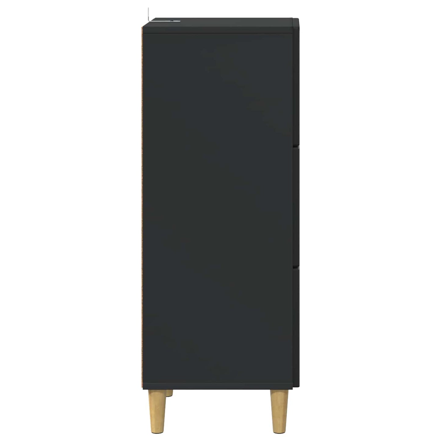vidaXL Drawer Cabinet Black 33 x 34.5 x 90 cm Engineered Wood