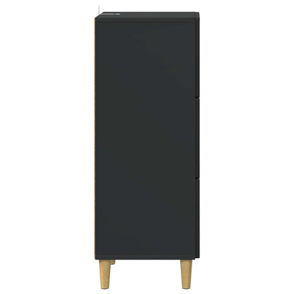 vidaXL Drawer Cabinet Black 33 x 34.5 x 90 cm Engineered Wood