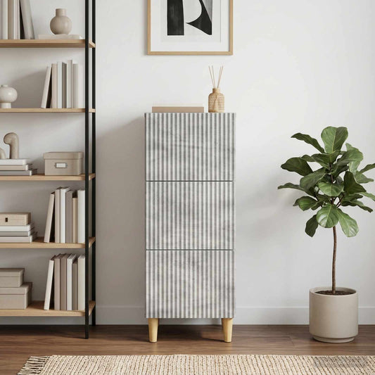 vidaXL Drawer Cabinet Concrete Grey 33 x 34.5 x 90 cm Engineered Wood