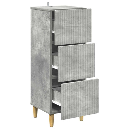 vidaXL Drawer Cabinet Concrete Grey 33 x 34.5 x 90 cm Engineered Wood