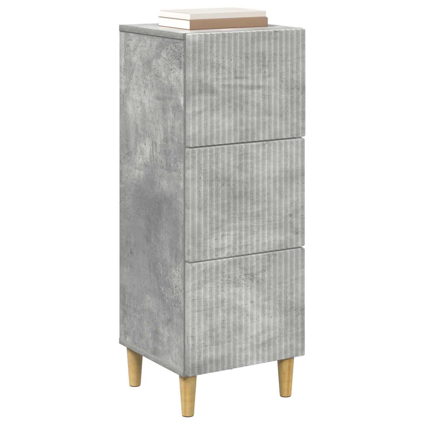 vidaXL Drawer Cabinet Concrete Grey 33 x 34.5 x 90 cm Engineered Wood