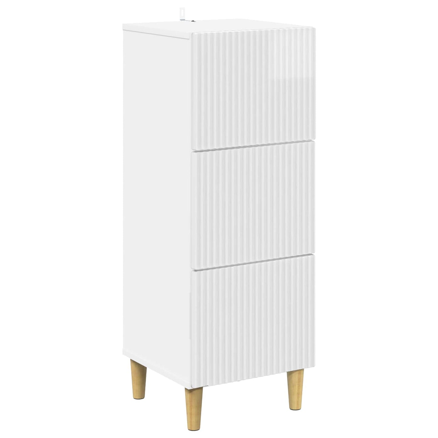 vidaXL Drawer Cabinet High Gloss White 33 x 34.5 x 90 cm