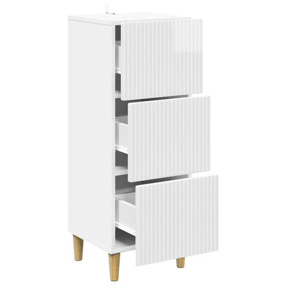 vidaXL Drawer Cabinet High Gloss White 33 x 34.5 x 90 cm