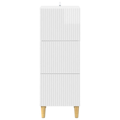 vidaXL Drawer Cabinet High Gloss White 33 x 34.5 x 90 cm