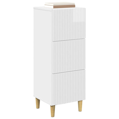 vidaXL Drawer Cabinet High Gloss White 33 x 34.5 x 90 cm