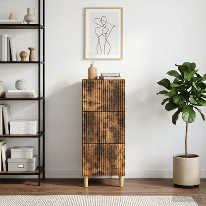 vidaXL Drawer Cabinet Smoked Oak 33 x 34.5 x 90 cm Engineered Wood