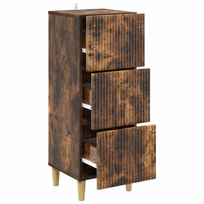 vidaXL Drawer Cabinet Smoked Oak 33 x 34.5 x 90 cm Engineered Wood