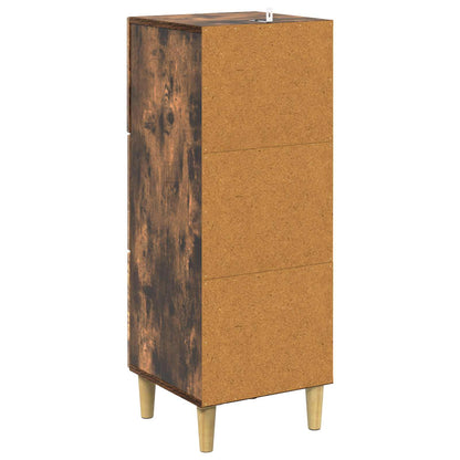 vidaXL Drawer Cabinet Smoked Oak 33 x 34.5 x 90 cm Engineered Wood