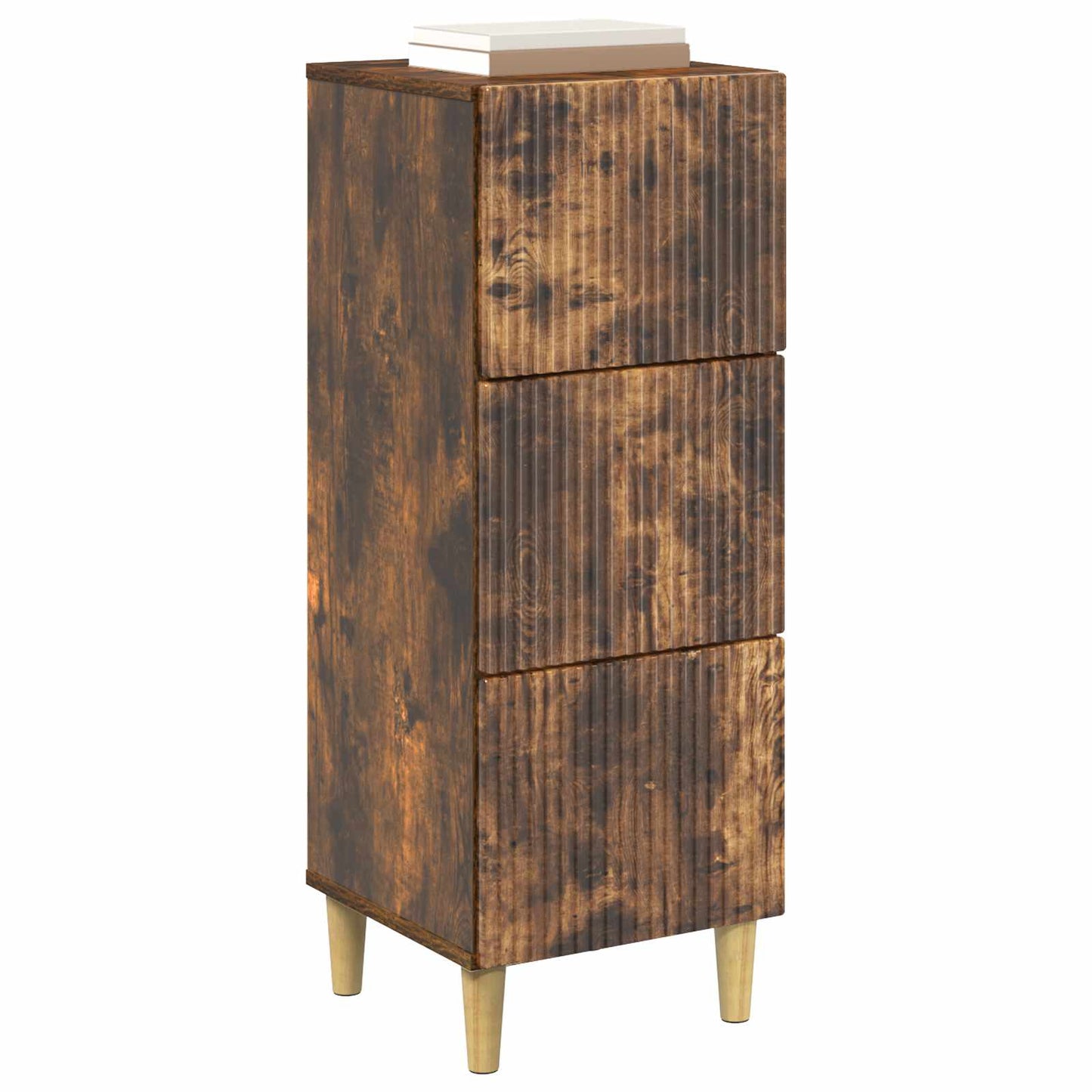 vidaXL Drawer Cabinet Smoked Oak 33 x 34.5 x 90 cm Engineered Wood