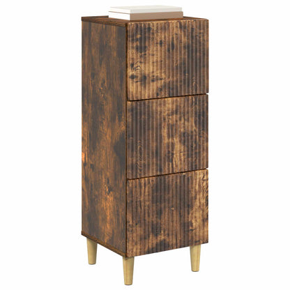 vidaXL Drawer Cabinet Smoked Oak 33 x 34.5 x 90 cm Engineered Wood
