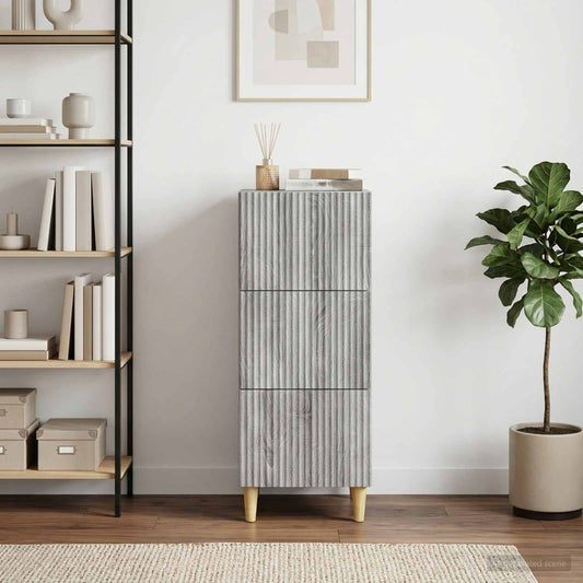 vidaXL Drawer Cabinet Grey Sonoma 33 x 34.5 x 90 cm Engineered Wood