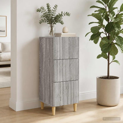 vidaXL Drawer Cabinet Grey Sonoma 33 x 34.5 x 90 cm Engineered Wood