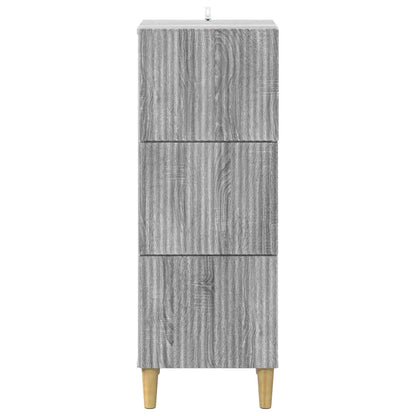 vidaXL Drawer Cabinet Grey Sonoma 33 x 34.5 x 90 cm Engineered Wood