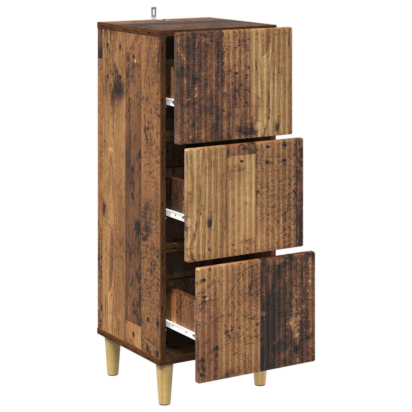 vidaXL Drawer Cabinet Old Wood 33 x 34.5 x 90 cm Engineered Wood