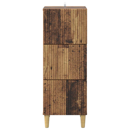 vidaXL Drawer Cabinet Old Wood 33 x 34.5 x 90 cm Engineered Wood