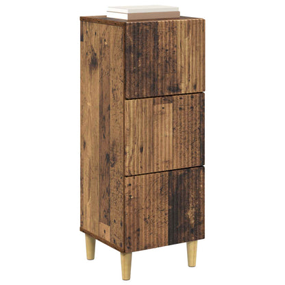 vidaXL Drawer Cabinet Old Wood 33 x 34.5 x 90 cm Engineered Wood