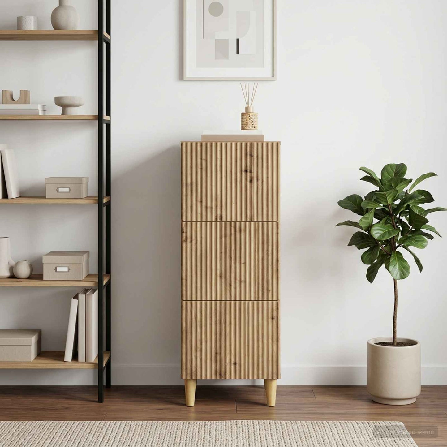 vidaXL Drawer Cabinet 33 x 34.5 x 90 cm Engineered Wood Artisan Oak