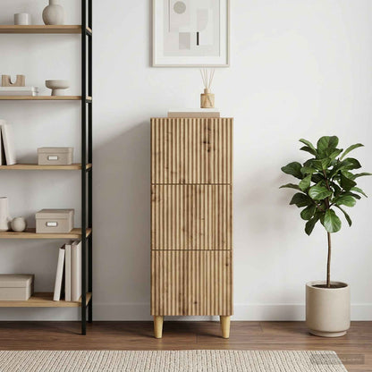 vidaXL Drawer Cabinet 33 x 34.5 x 90 cm Engineered Wood Artisan Oak