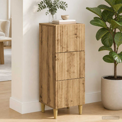 vidaXL Drawer Cabinet 33 x 34.5 x 90 cm Engineered Wood Artisan Oak